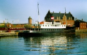 Mit einem kurzen Umsteigeweg hatte auch Lohals auf der Insel Langeland Anschlu an die Eisenbahnverbindung nach Kopenhagen. 1967 war auf dieser Fhrlinie der Dampfer "Mjlner" von 1930 der Sydfyenske Dampskibsselskab eingesetzt. : Dnemark, DNK, Korsr